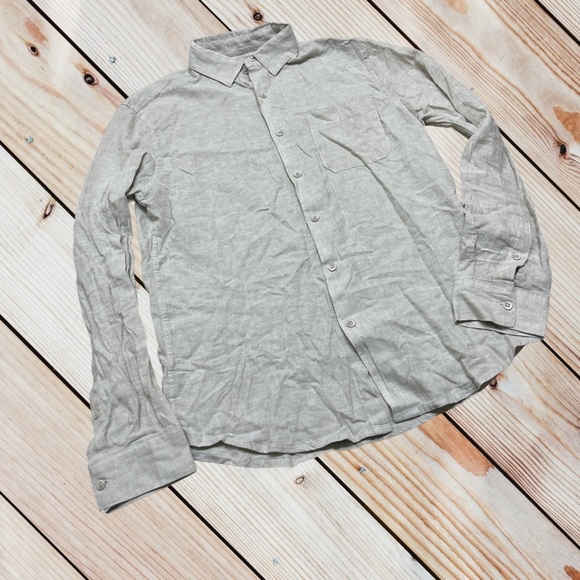 Saks Fifth Avenue black label men’s S 55% linen pocket button down - Picture 1 of 9